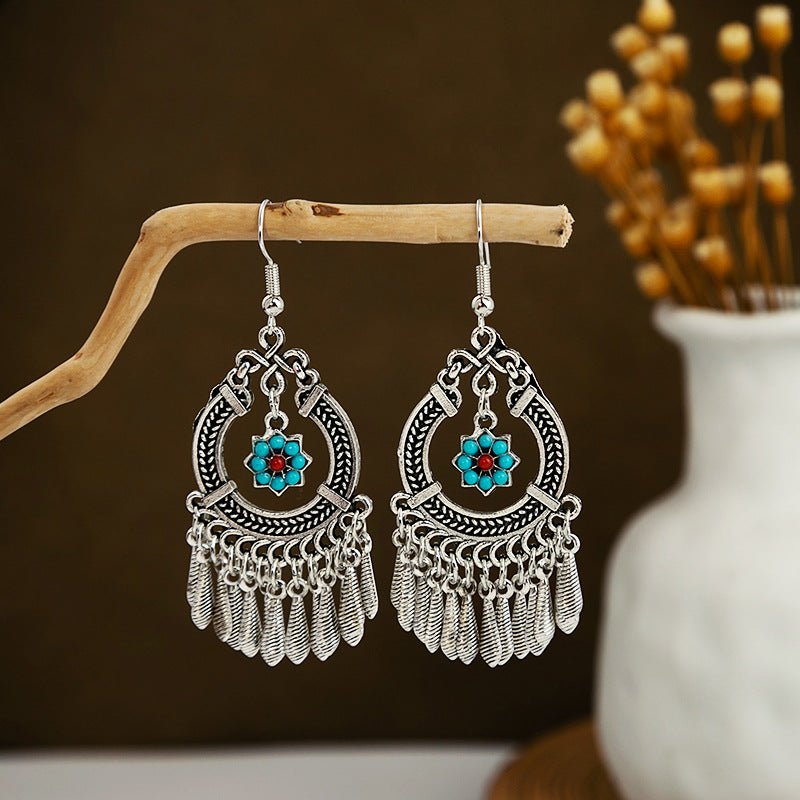 Wholesale Vintage Ethnic Style Metal Tassel Alloy Earrings